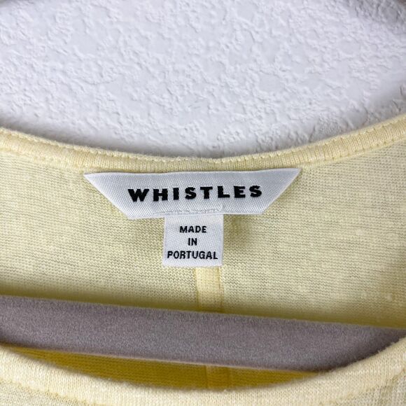 Whistles Top Womens Small Yellow Linen Short Sleeve Tee Casual Basic - Picture 5 of 10
